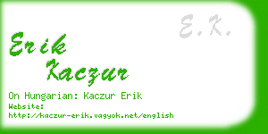 erik kaczur business card